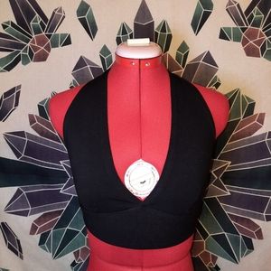 Coquetry Small Black Zen Soft Cropped Halter Top